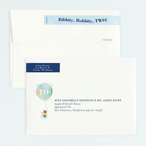 This is a midnight kids birthday invitations with standard by Itsy Belle Studio called disney's cinderella bibbity bobbity printing on signature in standard