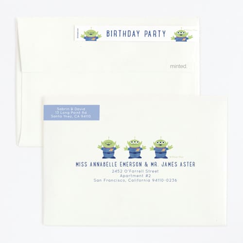 This is a bluebell kids birthday invitations with standard by Sabrin Deirani called disney and pixar's lightyear printing on signature in standard