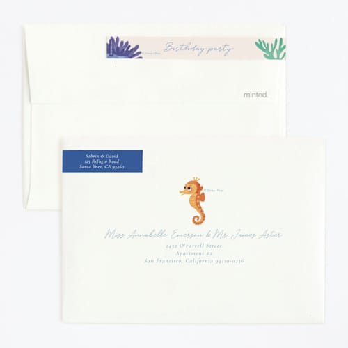 This is a sea kids birthday invitations with standard by Sabrin Deirani called disney and pixar's finding nemo friends printing on signature in standard