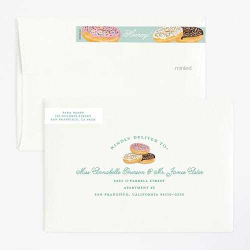 This is a neptune kids birthday invitations with standard by Kerry Doyle called everyone loves donuts printing on signature in standard