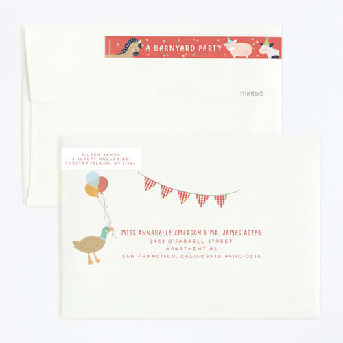 This is a barn kids birthday invitations with standard by peetie design called barnyard fun printing on signature in standard