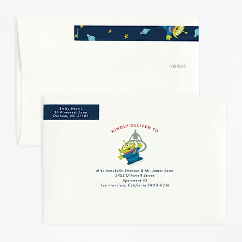 This is a star alliance kids birthday invitations with standard by Jackie Crawford called disney and pixar's toy story birthday claw printing on signature in standard
