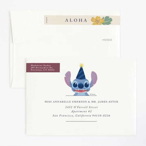 This is a coconut kids birthday invitations with standard by Griffinbell Paper Co. called disney keiki cake printing on signature in standard