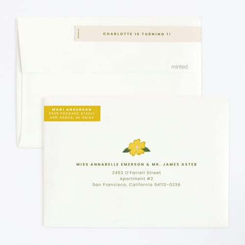 This is a vibrant kids birthday invitations with standard by Ellen Schlegelmilch called little wildflower printing on signature in standard