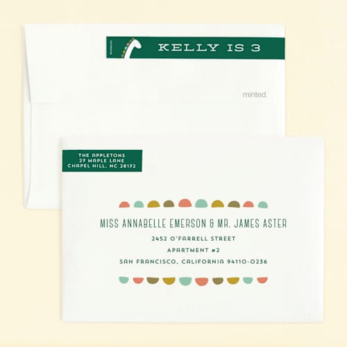 This is a palm kids birthday invitations with standard by Laura Hankins called dinotastic printing on signature in standard