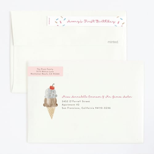 This is a bubblegum kids birthday invitations with standard by Shirley Lin Schneider called sweet treats printing on signature in standard