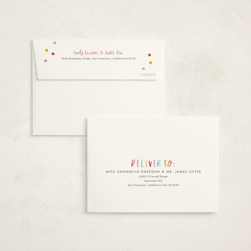 This is a bubblegum thank you cards with foil pressed by Stacey Meacham called confetti bash printing on strathmore in standard