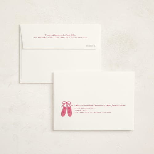 This is a bubblegum thank you cards with foil pressed by Jen Banks called let's plie printing on strathmore in standard