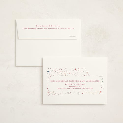 This is a candy thank you cards with foil pressed by Katie Zimpel called galaxy rainbow printing on strathmore in standard
