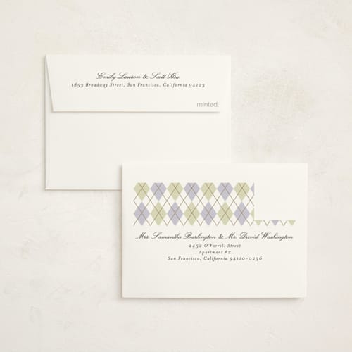 This is a sage thank you cards with foil pressed by Becky Nimoy called beary first par-tee printing on strathmore in standard
