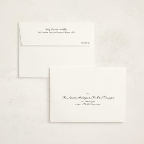 This is a vintage ivory kids thank you cards with foil pressed by Ani Somi called heirloom eyelet printing on strathmore in standard
