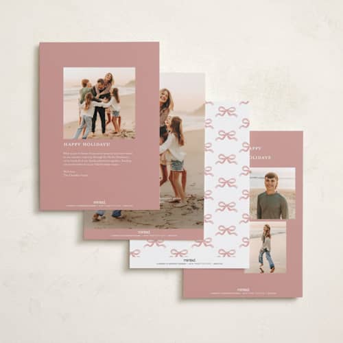 This is a blush photo christmas cards with standard by Itsy Belle Studio called sugarpine printing on recycled smooth signature in standard