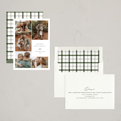 This is a snow photo christmas cards with standard by Carolyn Nicks called photo surround printing on recycled smooth signature in standard