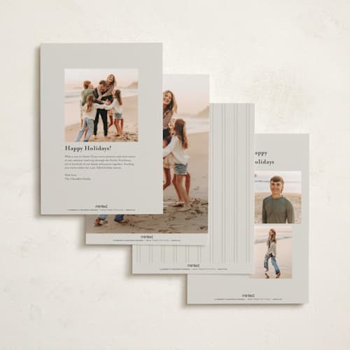 This is a vanilla photo christmas cards with standard by Stacey Meacham called minimalist type printing on recycled smooth signature in standard