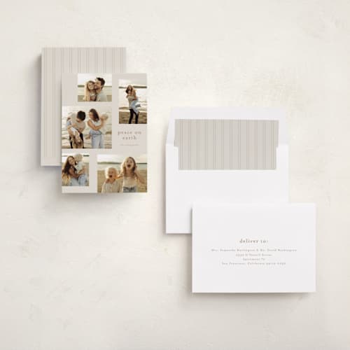 This is a vanilla photo christmas cards with standard by Stacey Meacham called minimalist type printing on recycled smooth signature in standard