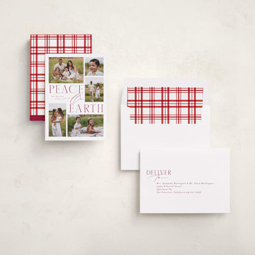 This is a holly berry photo christmas cards with standard by Everett Paper Goods called compose printing on recycled smooth signature in standard