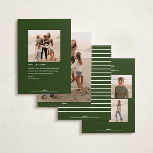 This is a evergreen photo christmas cards with standard by Jessica Williams called simply joy printing on recycled smooth signature in standard