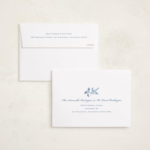 This is a cornflower photo christmas cards with standard by Sarah Knight called toile de joy printing on recycled smooth signature in standard