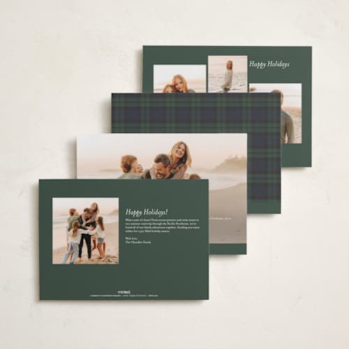 This is a spruce photo christmas cards with standard by Heather Schertzer called joyous plaid printing on recycled smooth signature in standard