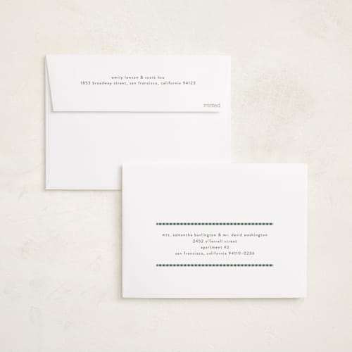 This is a wintermint photo christmas cards with standard by Kelly Watkins called mini stripes printing on recycled smooth signature in standard