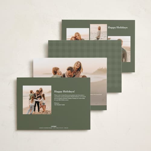 This is a pine photo christmas cards with standard by Brianne Larsen called framed name printing on recycled smooth signature in standard