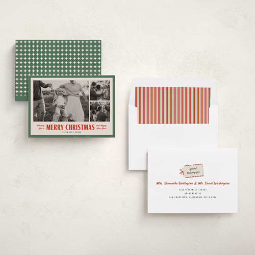 This is a evergreen photo christmas cards with standard by Sarah Curry called berkeley printing on recycled smooth signature in standard