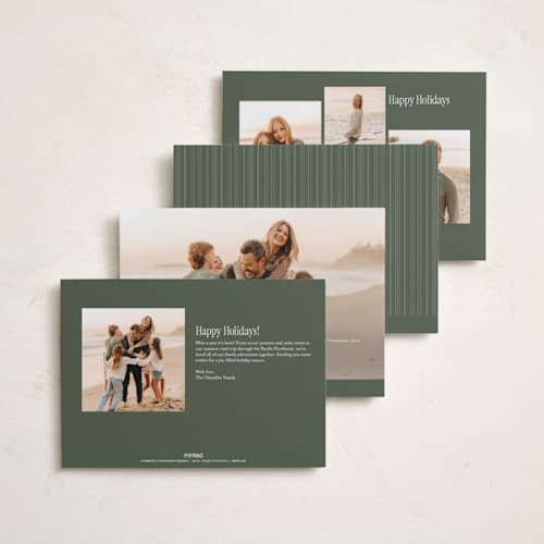 This is a pine photo christmas cards with standard by Brianne Larsen called modern five printing on recycled smooth signature in standard
