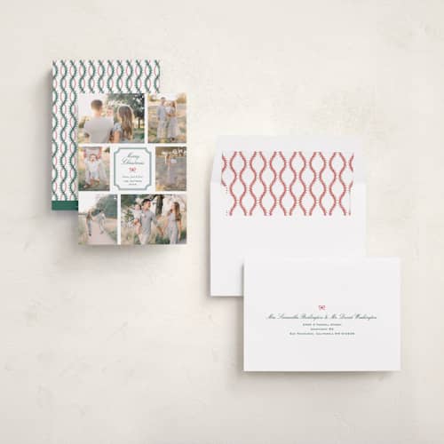This is a emerald photo christmas cards with standard by Alston Foster called favorite gifts printing on recycled smooth signature in standard