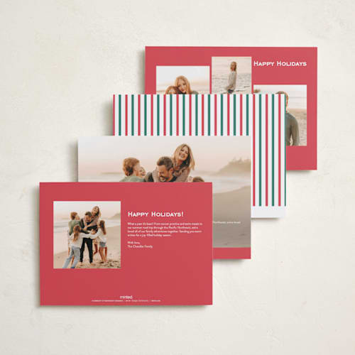 This is a mistletoe photo christmas cards with standard by Amy Kross called page printing on recycled smooth signature in standard