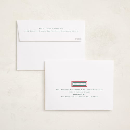 This is a mistletoe photo christmas cards with standard by Amy Kross called page printing on recycled smooth signature in standard