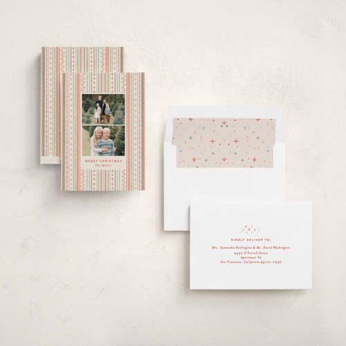 This is a vintage photo christmas cards with standard by Bethan called papier print printing on recycled smooth signature in standard