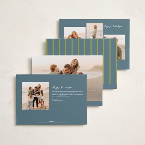 This is a walnut photo christmas cards with standard by Chris Griffith called holiday family printing on recycled smooth signature in standard