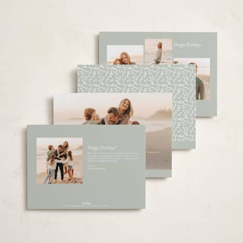 This is a pine photo christmas cards with standard by Susan Moyal called minimal vine printing on recycled smooth signature in standard