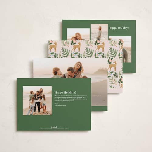 This is a leaf photo christmas cards with standard by Elly called wild forest printing on recycled smooth signature in standard