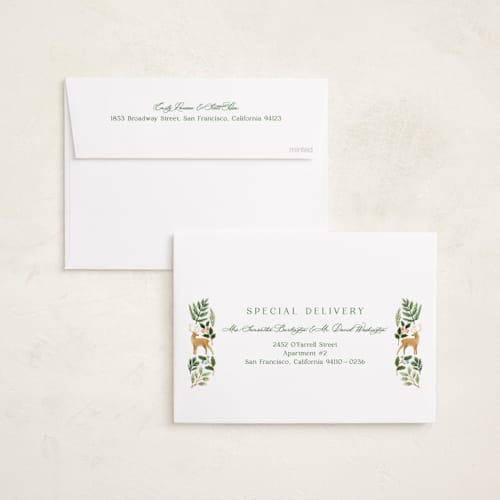 This is a leaf photo christmas cards with standard by Elly called wild forest printing on recycled smooth signature in standard