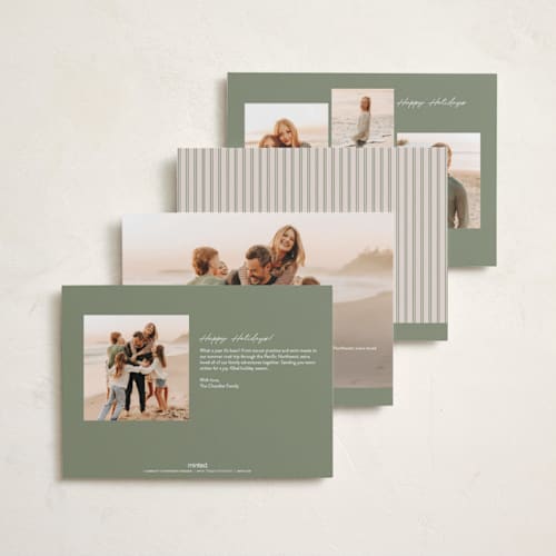 This is a sage photo christmas cards with standard by Sierra Lee called festive post printing on recycled smooth signature in standard