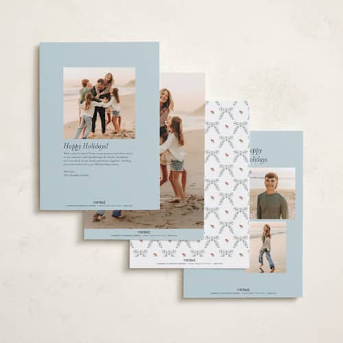 This is a winter sky photo christmas cards with standard by Itsy Belle Studio called cottage ribbon printing on recycled smooth signature in standard