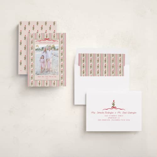 This is a petal photo christmas cards with standard by Creo Study called hand-drawn vintage garden printing on recycled smooth signature in standard