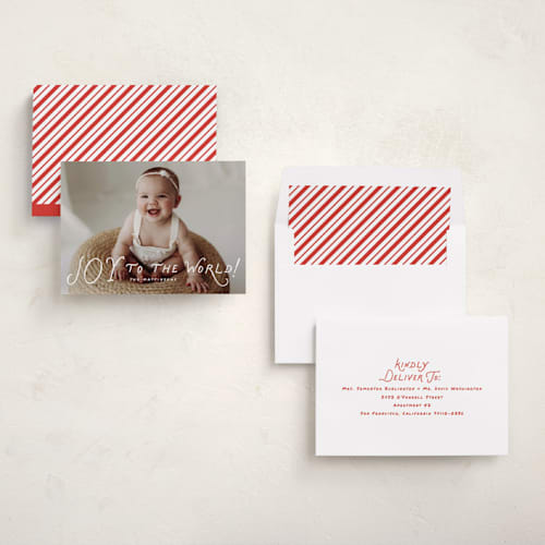 This is a snow photo christmas cards with standard by Everett Paper Goods called dolce printing on recycled smooth signature in standard