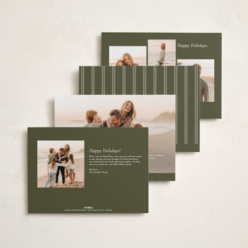 This is a pine photo christmas cards with standard by Robert and Stella called vintage postcard printing on recycled smooth signature in standard