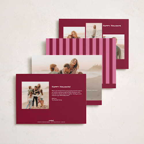This is a candy cane photo christmas cards with standard by Jenna Holcomb called bold stripe printing on recycled smooth signature in standard