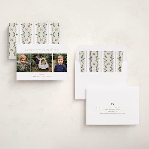 This is a antique photo christmas cards with standard by Jennifer Postorino called simple trio printing on recycled smooth signature in standard