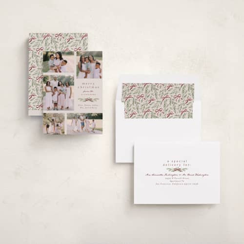 This is a ruby photo christmas cards with standard by Everett Paper Goods called multi swag printing on recycled smooth signature in standard