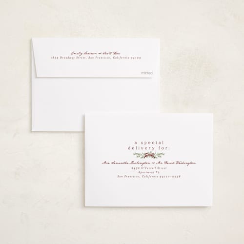 This is a ruby photo christmas cards with standard by Everett Paper Goods called multi swag printing on recycled smooth signature in standard