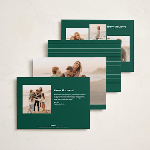 This is a spruce photo christmas cards with standard by Ekko Studio called classy trio printing on recycled smooth signature in standard