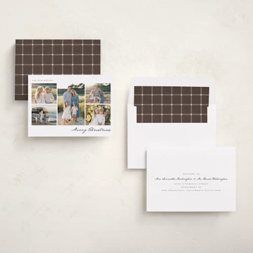 This is a chestnut photo christmas cards with standard by Wildfield Paper Co called drift printing on recycled smooth signature in standard