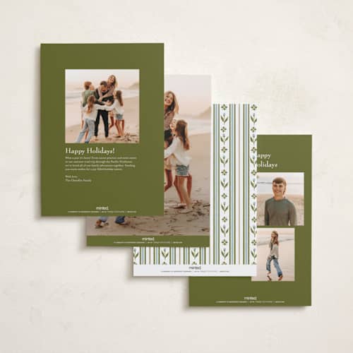 This is a glacier photo christmas cards with standard by Elsa Duncan called little floral border printing on recycled smooth signature in standard