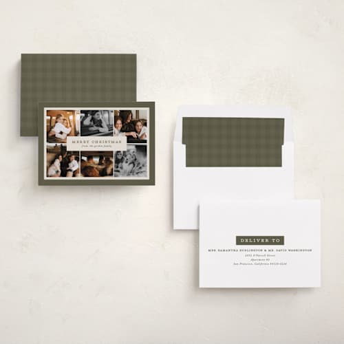 This is a pine photo christmas cards with standard by Brianne Larsen called bordering six printing on recycled smooth signature in standard