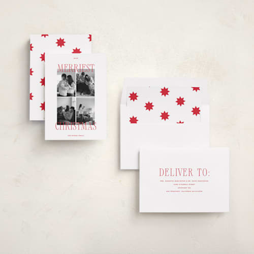 This is a santa suit photo christmas cards with standard by Blustery August called sparkling cider printing on recycled smooth signature in standard