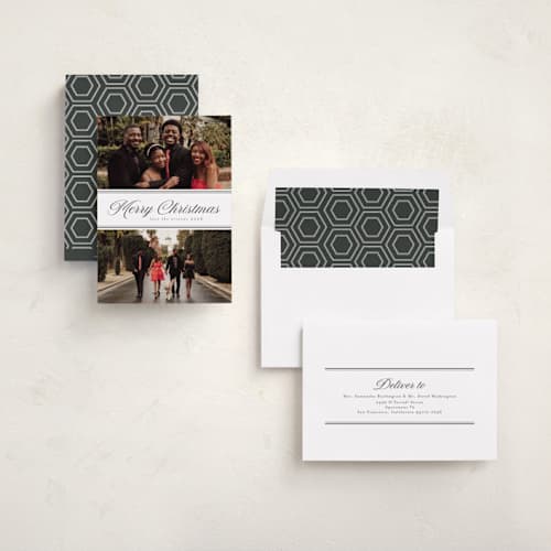 This is a cloud photo christmas cards with standard by Nicole Walsh called two photo split printing on recycled smooth signature in standard